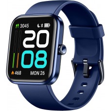 Dirrelo Smart Watch, Alexa Smartwatch for Android Phones iPhone Compatible Women Men, 1.69" Touch Screen 300+ Dials, 5ATM Waterproof Fitness Tracker Watch Heart Rate/Blood Oxygen/Sleep Monitor Blue